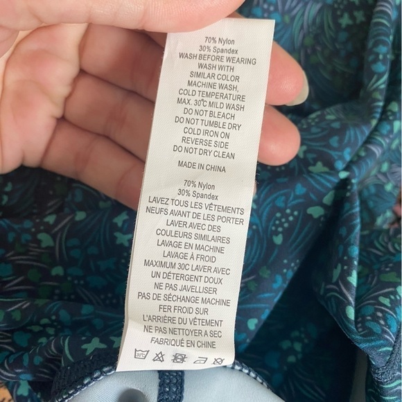 Zyia Active Abstract Floral Print Tight Legging • Blue Turquoise • size US 4 - Picture 9 of 10